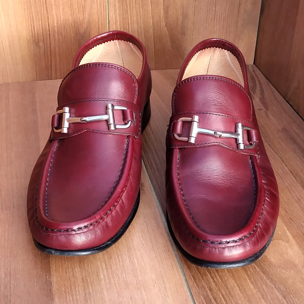 MASSIMO MATTEO BIT LEATHER LOAFER BUCKLE SLIP-ON